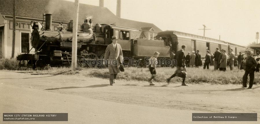 Postcard: Suncook Valley Railroad #1 - Railroad Enthusiasts Excursion, Pittsfield, New Hampshire - 10-20-1935